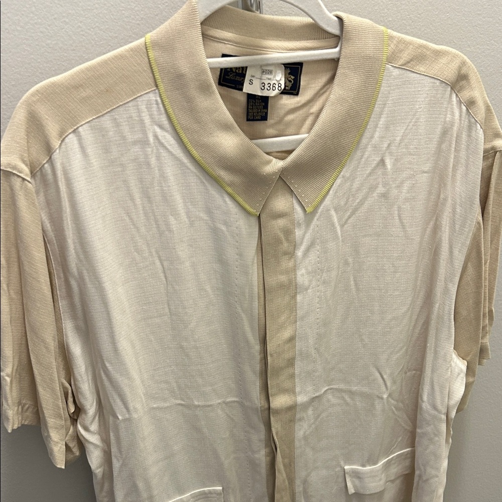 Nat Nast Cream and Tan Luxury Shirt